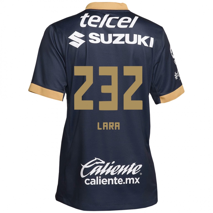 Kinderen Pablo Lara #232 Obsidiaan Goud Wit Uitshirt Uittenue 2024/25 T-Shirt