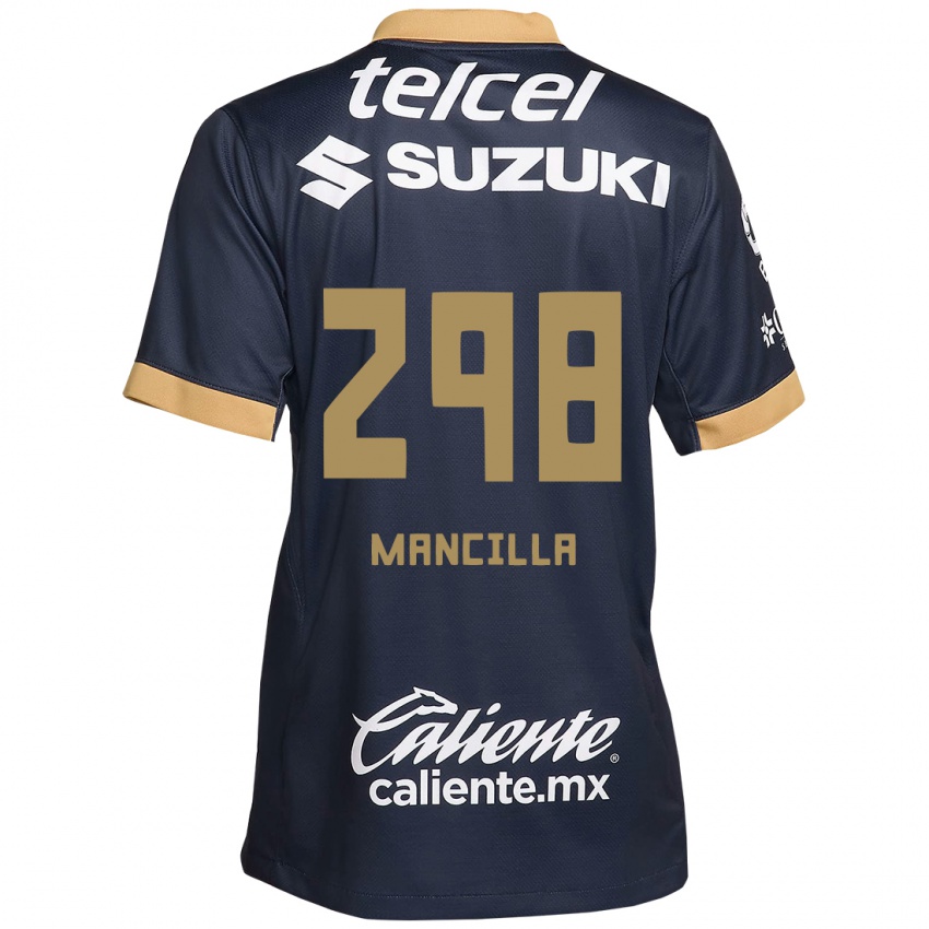 Kinderen José Mancilla #298 Obsidiaan Goud Wit Uitshirt Uittenue 2024/25 T-Shirt