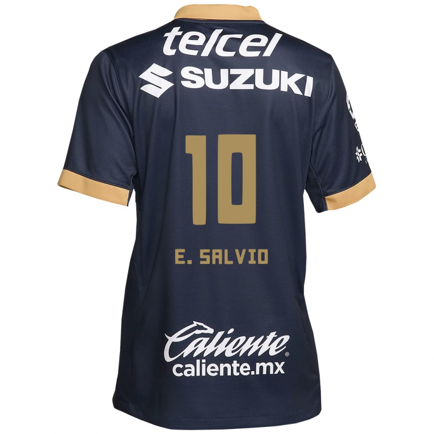 Kinderen Eduardo Salvio #10 Obsidiaan Goud Wit Uitshirt Uittenue 2024/25 T-Shirt