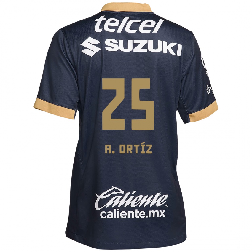 Kinderen Arturo Ortiz #25 Obsidiaan Goud Wit Uitshirt Uittenue 2024/25 T-Shirt