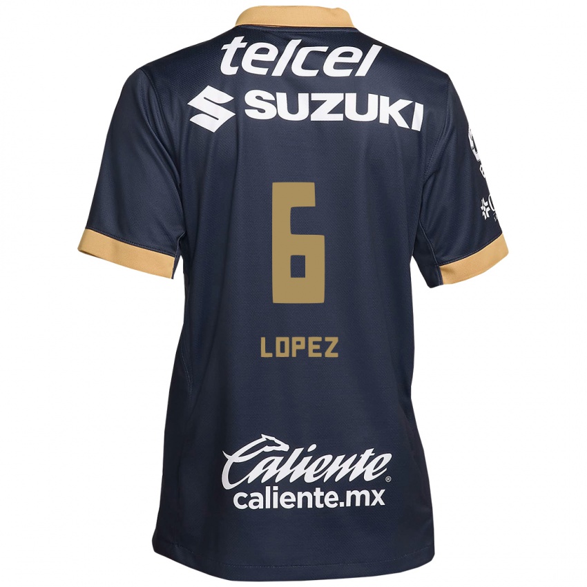 Kinderen Nathalia Lopez #6 Obsidiaan Goud Wit Uitshirt Uittenue 2024/25 T-Shirt