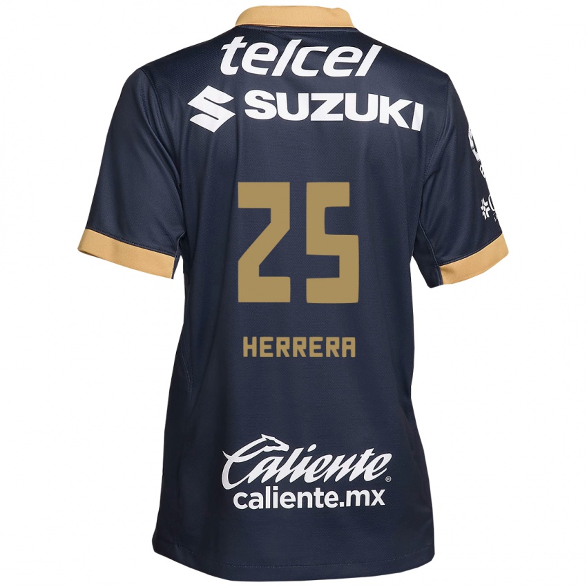 Kinderen Laura Herrera #25 Obsidiaan Goud Wit Uitshirt Uittenue 2024/25 T-Shirt