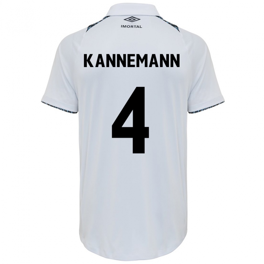 Kinderen Walter Kannemann #4 Wit Blauw Uitshirt Uittenue 2024/25 T-Shirt