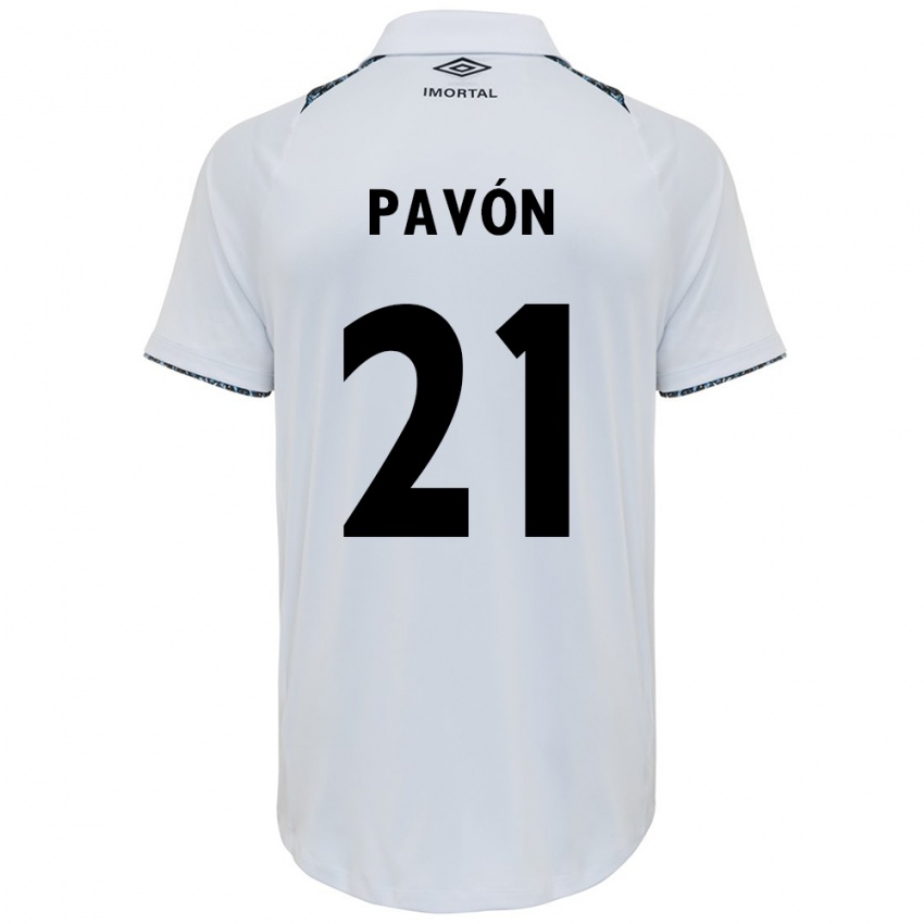 Kinderen Cristian Pavon #21 Wit Blauw Uitshirt Uittenue 2024/25 T-Shirt