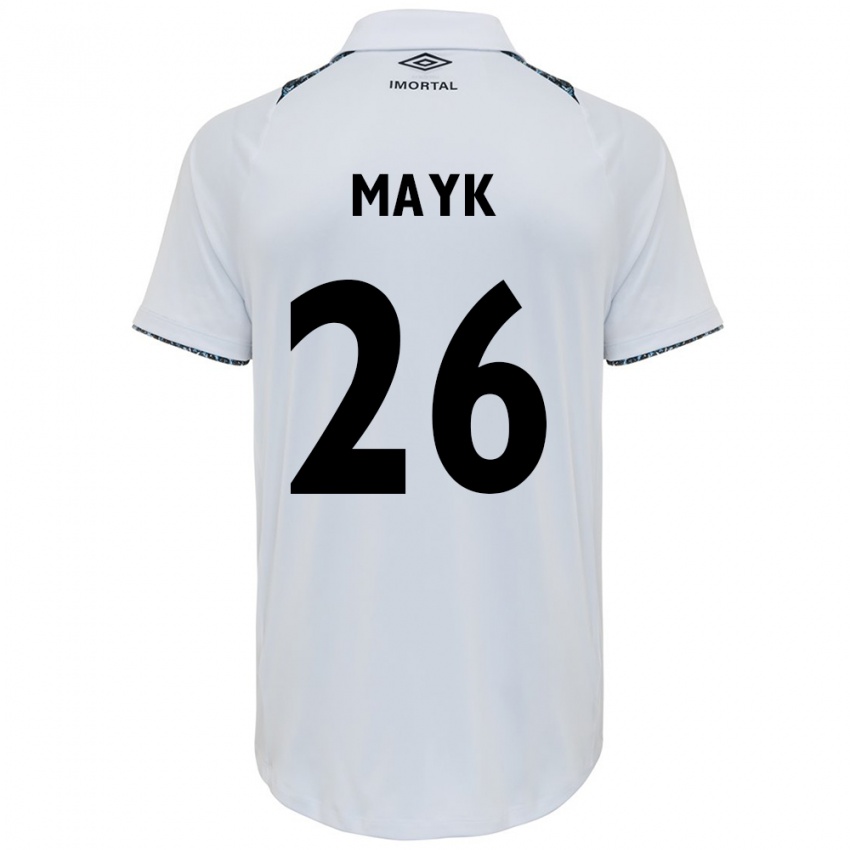 Kinderen Mayk #26 Wit Blauw Uitshirt Uittenue 2024/25 T-Shirt