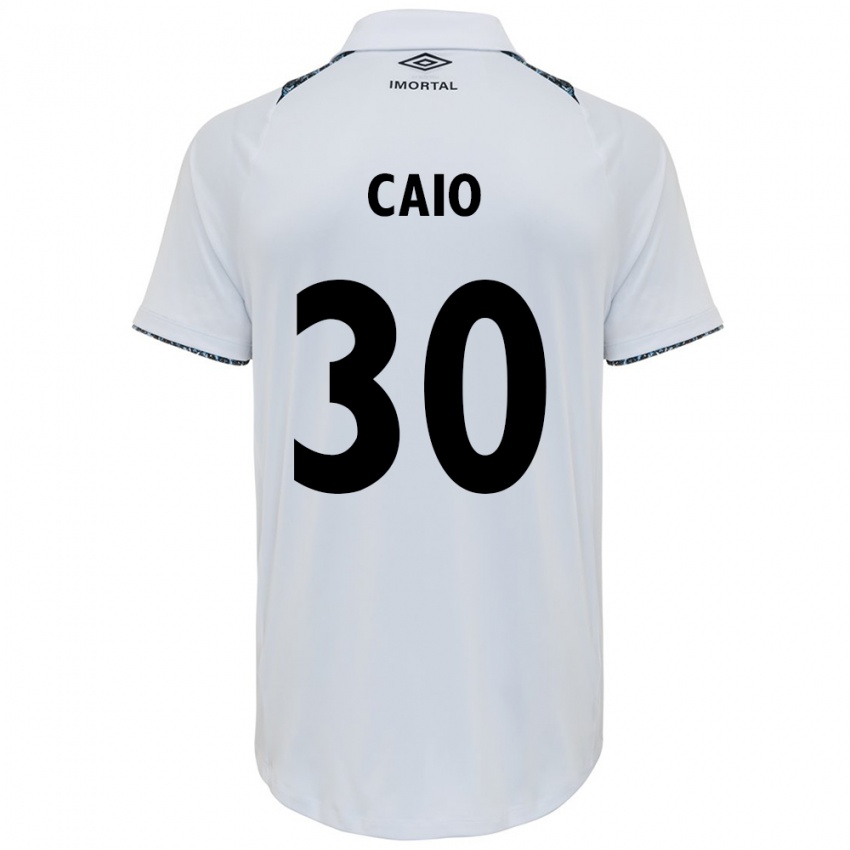 Kinderen Rodrigo Caio #30 Wit Blauw Uitshirt Uittenue 2024/25 T-Shirt