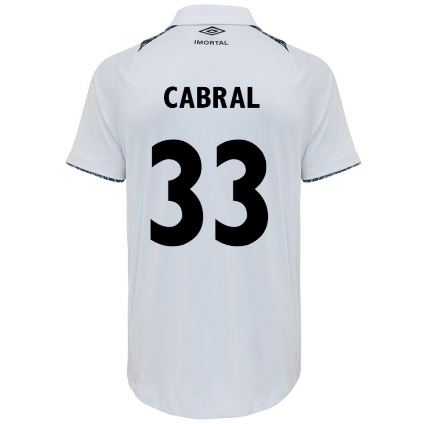 Kinderen Rafael Cabral #33 Wit Blauw Uitshirt Uittenue 2024/25 T-Shirt