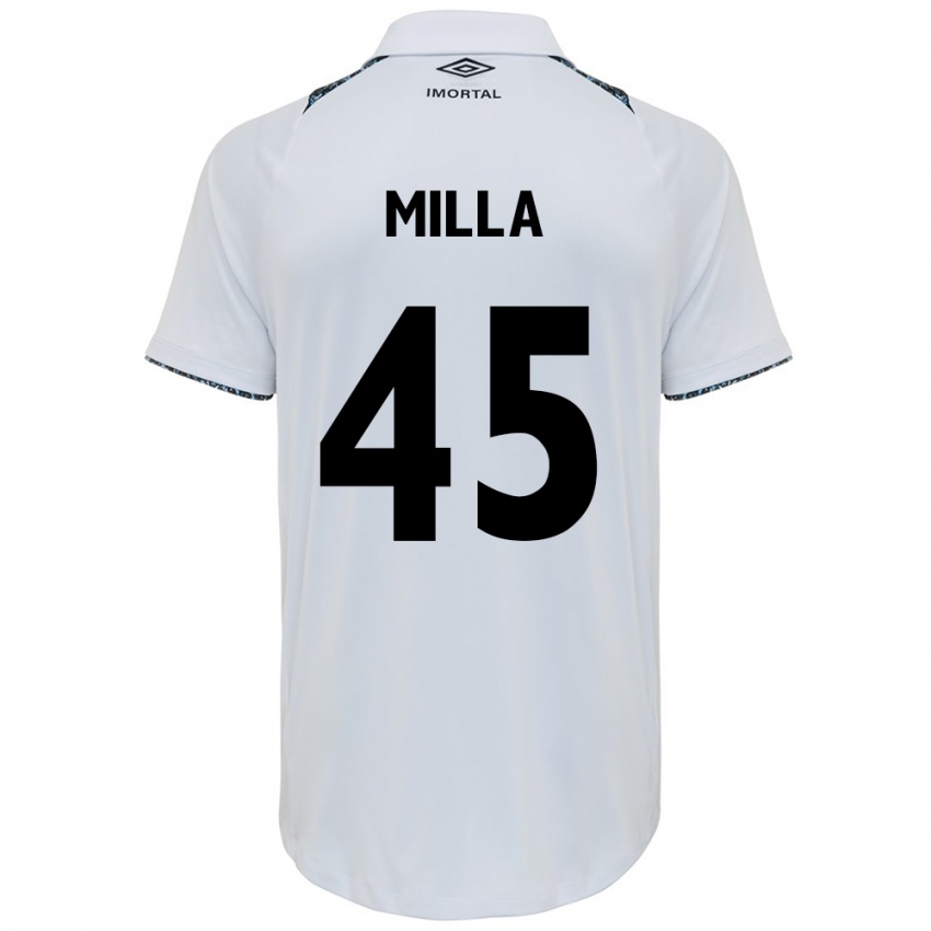 Kinderen Lucas Milla #45 Wit Blauw Uitshirt Uittenue 2024/25 T-Shirt