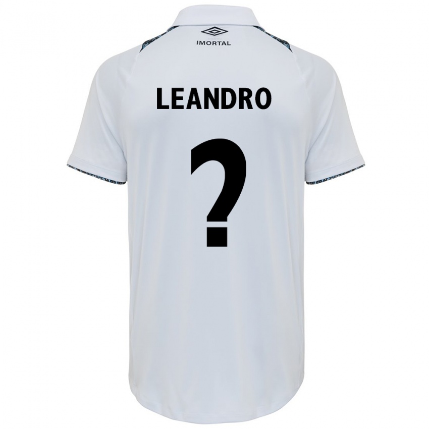 Kinderen Leandro #0 Wit Blauw Uitshirt Uittenue 2024/25 T-Shirt