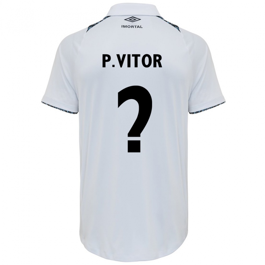 Kinderen Pedro Vitor #0 Wit Blauw Uitshirt Uittenue 2024/25 T-Shirt