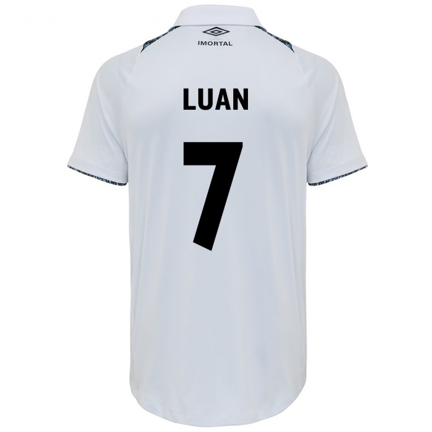 Kinderen Luan #7 Wit Blauw Uitshirt Uittenue 2024/25 T-Shirt