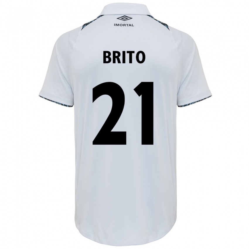 Kinderen Brito #21 Wit Blauw Uitshirt Uittenue 2024/25 T-Shirt