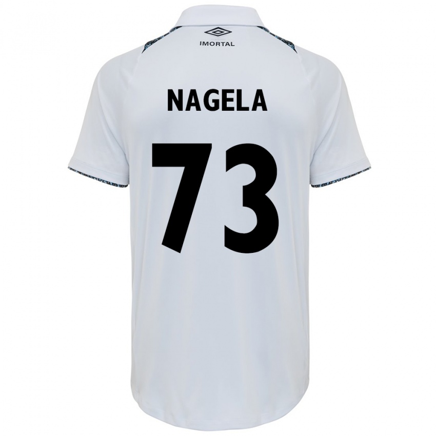 Kinderen Nágela #73 Wit Blauw Uitshirt Uittenue 2024/25 T-Shirt