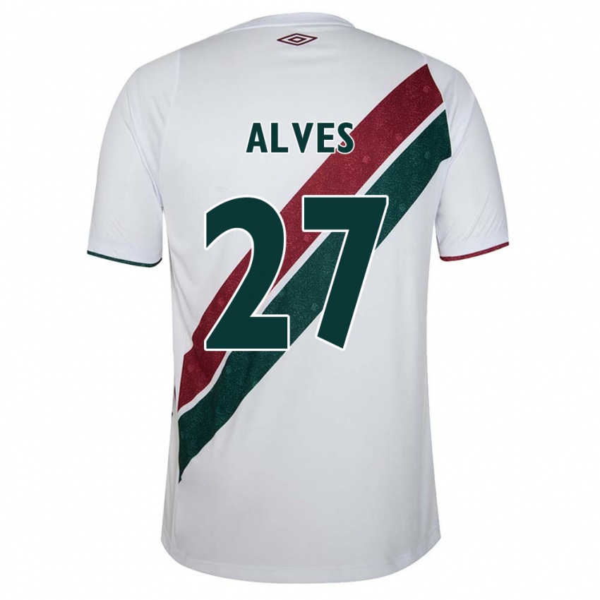 Kinderen Felipe Alves #27 Wit Groen Kastanjebruin Uitshirt Uittenue 2024/25 T-Shirt