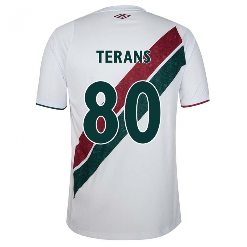 Kinderen David Terans #80 Wit Groen Kastanjebruin Uitshirt Uittenue 2024/25 T-Shirt