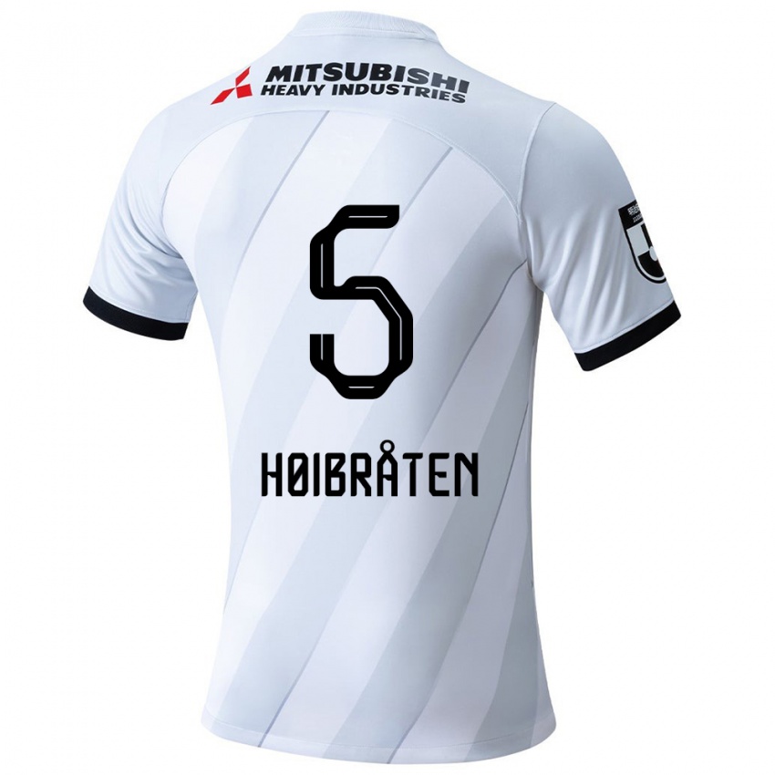 Kinderen Marius Høibråten #5 Wit Grijs Uitshirt Uittenue 2024/25 T-Shirt