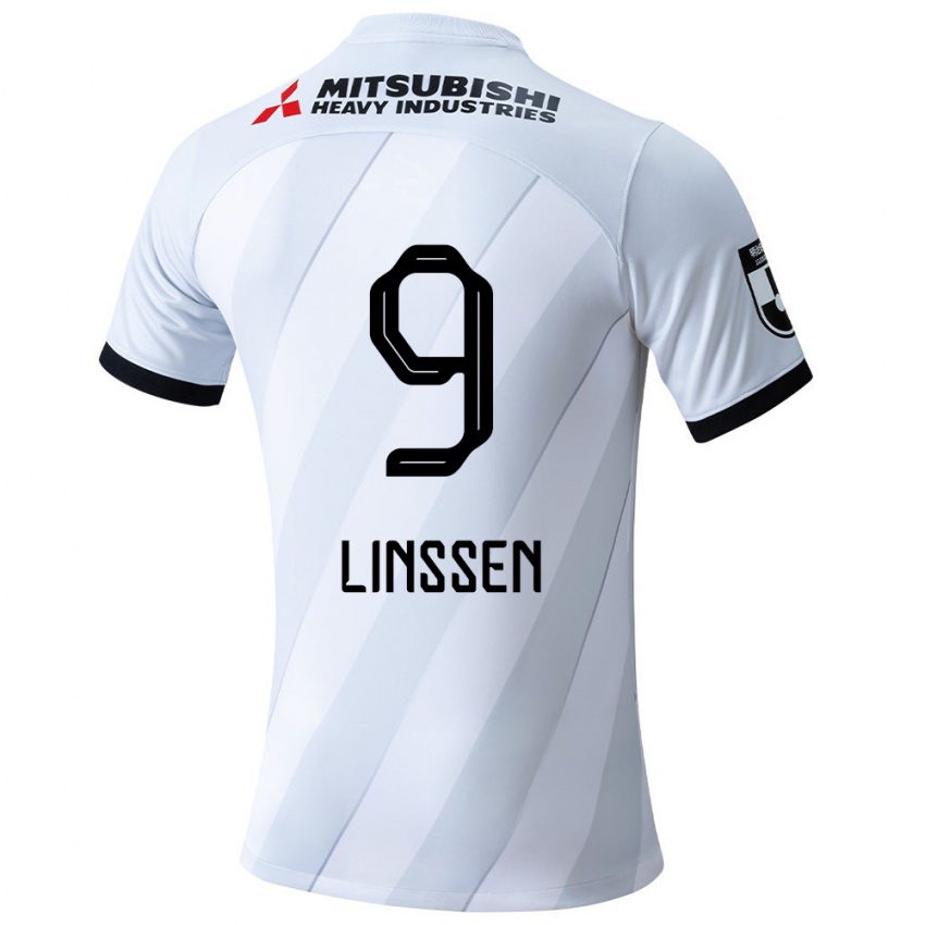 Kinderen Bryan Linssen #9 Wit Grijs Uitshirt Uittenue 2024/25 T-Shirt