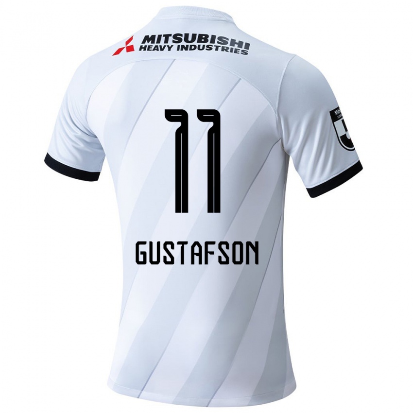 Kinderen Samuel Gustafson #11 Wit Grijs Uitshirt Uittenue 2024/25 T-Shirt