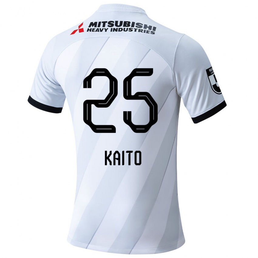 Kinderen Kaito Yasui #25 Wit Grijs Uitshirt Uittenue 2024/25 T-Shirt