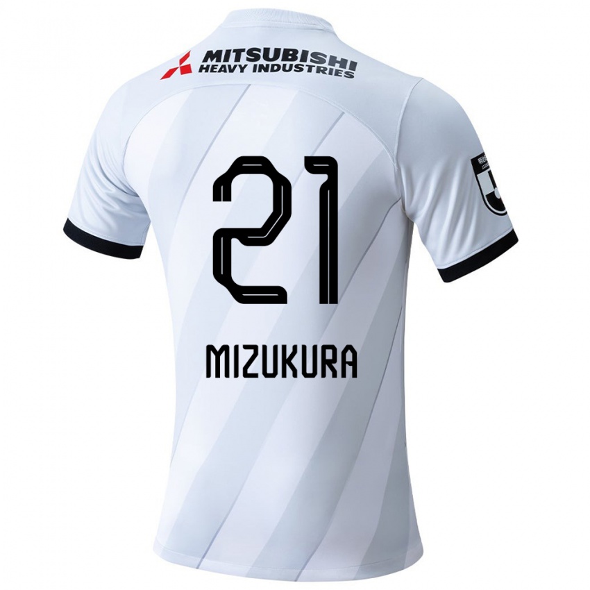 Kinderen Kei Mizukura #21 Wit Grijs Uitshirt Uittenue 2024/25 T-Shirt