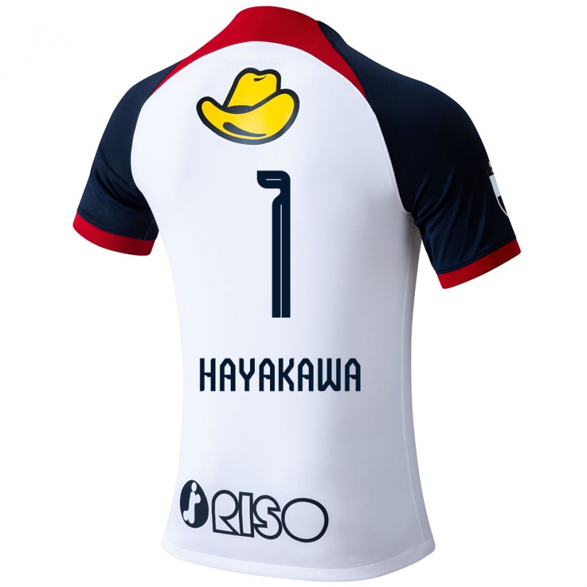 Kinderen Tomoki Hayakawa #1 Wit Blauw Rood Uitshirt Uittenue 2024/25 T-Shirt