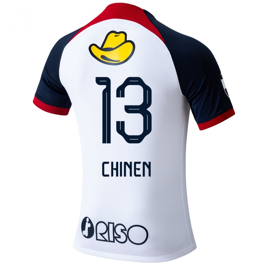 Kinderen Kei Chinen #13 Wit Blauw Rood Uitshirt Uittenue 2024/25 T-Shirt