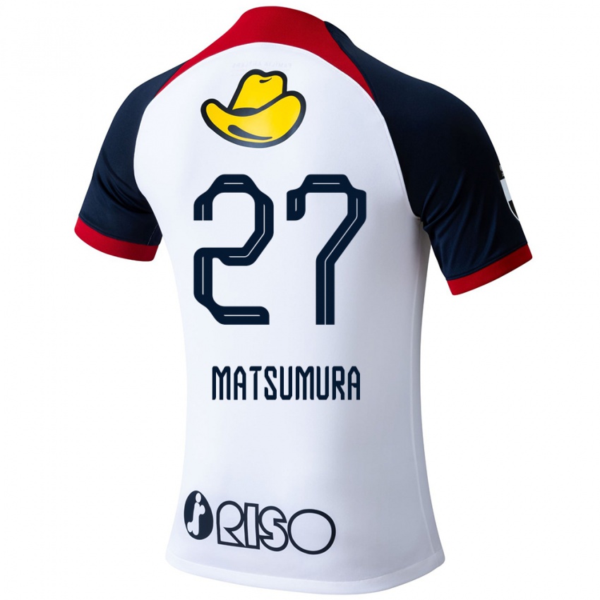 Kinderen Yuta Matsumura #27 Wit Blauw Rood Uitshirt Uittenue 2024/25 T-Shirt