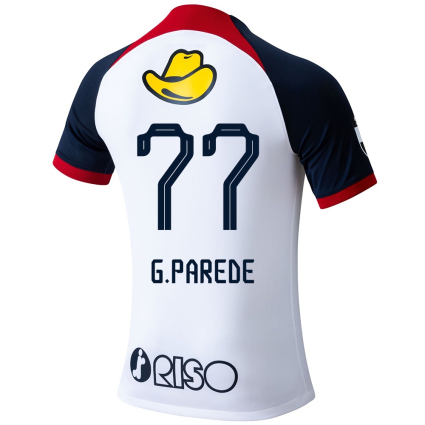 Kinderen Guilherme Parede #77 Wit Blauw Rood Uitshirt Uittenue 2024/25 T-Shirt