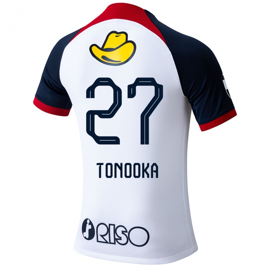 Kinderen Ryota Tonooka #27 Wit Blauw Rood Uitshirt Uittenue 2024/25 T-Shirt