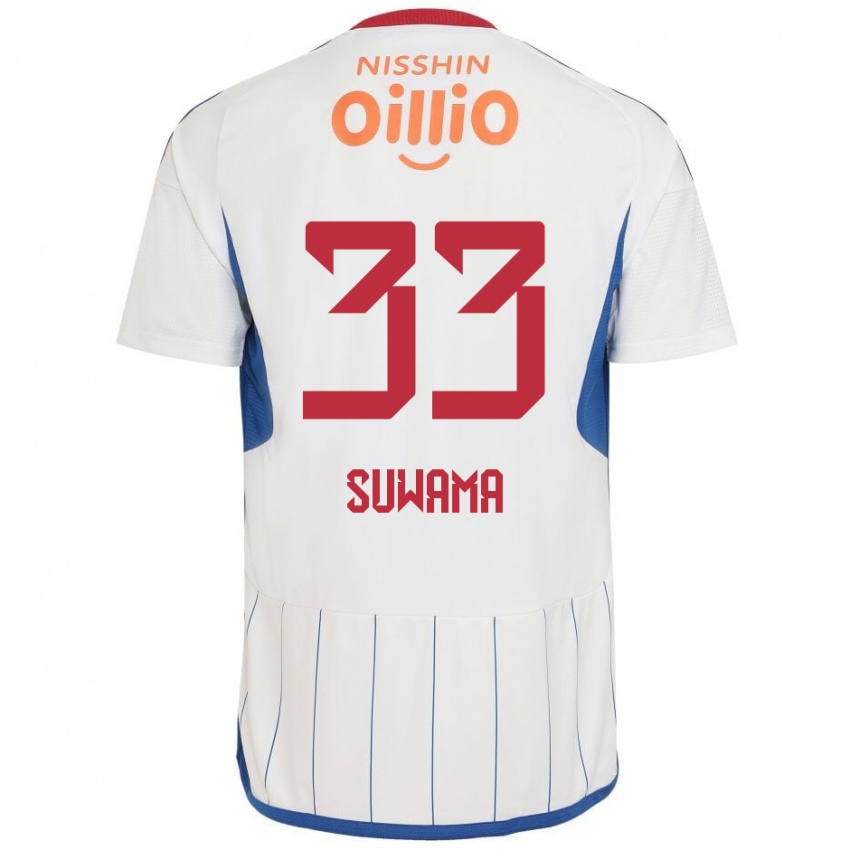 Kinderen Kosei Suwama #33 Wit Blauw Rood Uitshirt Uittenue 2024/25 T-Shirt