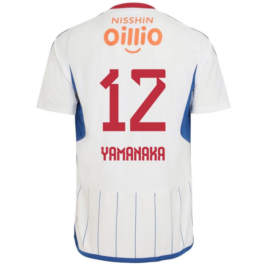 Kinderen Yuki Yamanaka #12 Wit Blauw Rood Uitshirt Uittenue 2024/25 T-Shirt