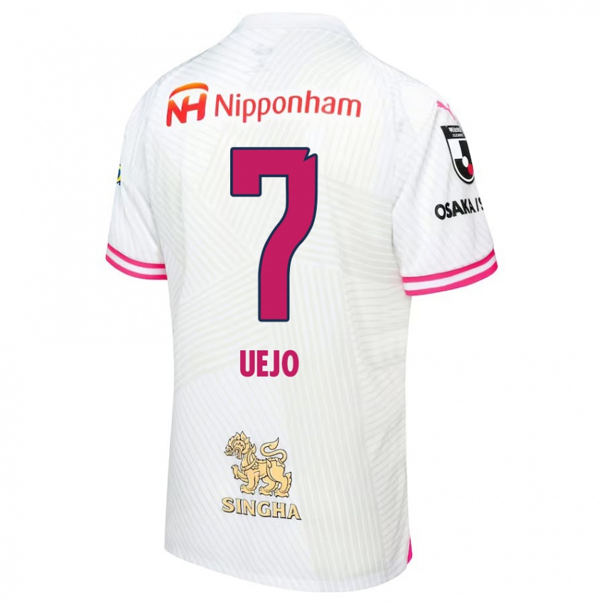 Kinderen Satoki Uejo #7 Wit Roze Uitshirt Uittenue 2024/25 T-Shirt