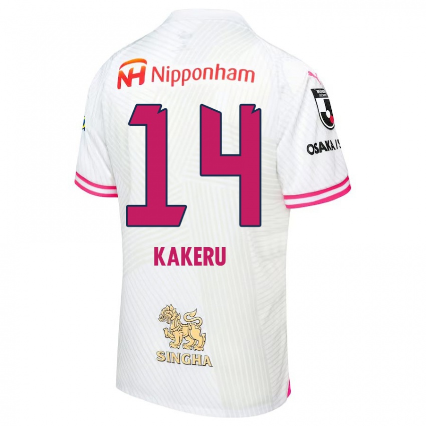 Kinderen Kakeru Funaki #14 Wit Roze Uitshirt Uittenue 2024/25 T-Shirt