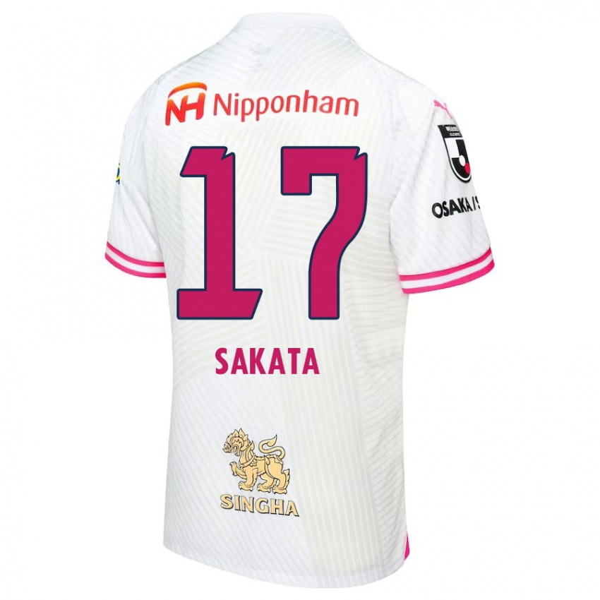 Kinderen Reiya Sakata #17 Wit Roze Uitshirt Uittenue 2024/25 T-Shirt