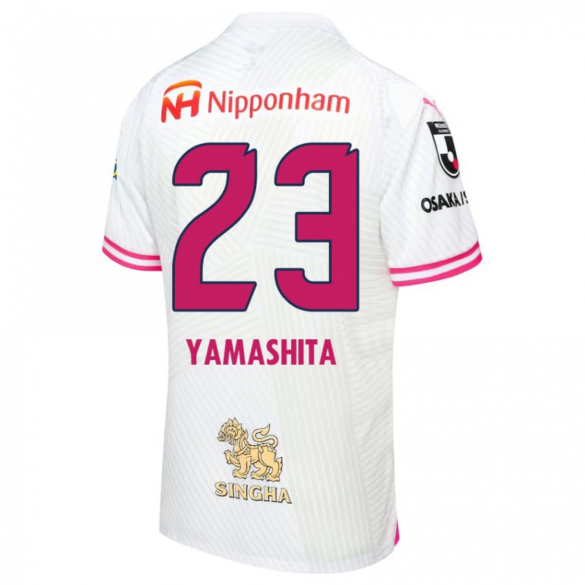 Kinderen Tatsuya Yamashita #23 Wit Roze Uitshirt Uittenue 2024/25 T-Shirt