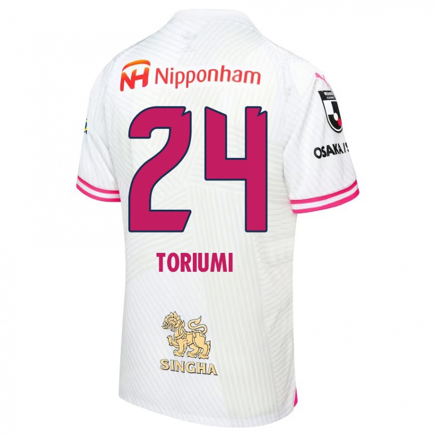 Kinderen Koji Toriumi #24 Wit Roze Uitshirt Uittenue 2024/25 T-Shirt