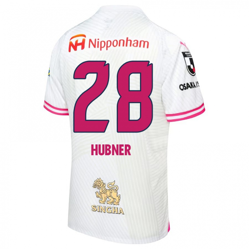 Kinderen Justin Hubner #28 Wit Roze Uitshirt Uittenue 2024/25 T-Shirt