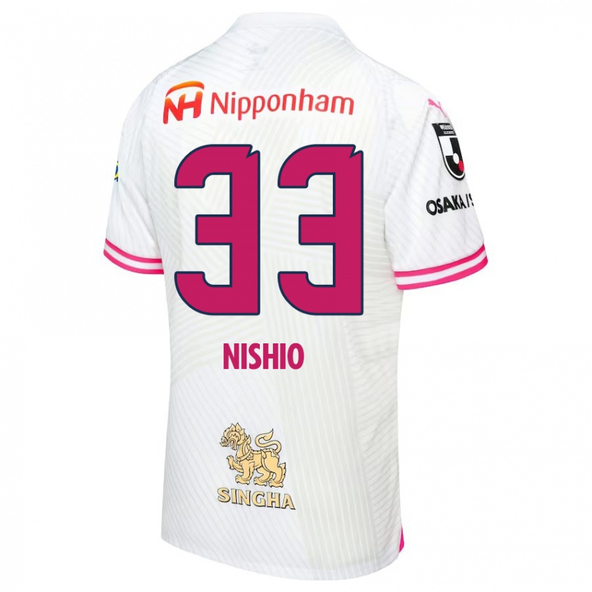 Kinderen Ryuya Nishio #33 Wit Roze Uitshirt Uittenue 2024/25 T-Shirt