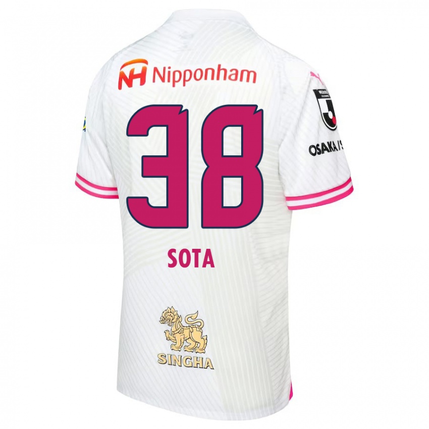 Kinderen Sota Kitano #38 Wit Roze Uitshirt Uittenue 2024/25 T-Shirt