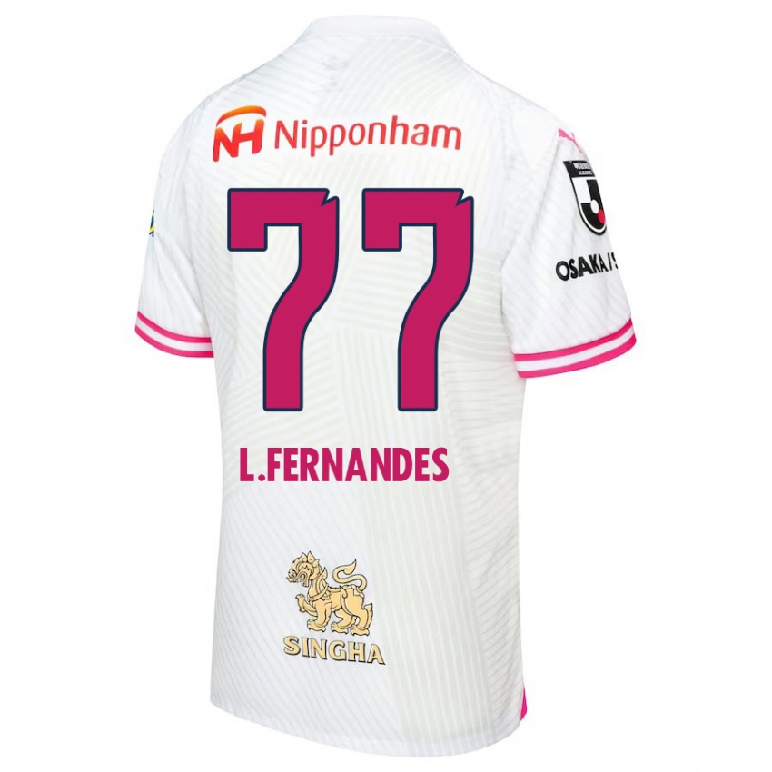 Kinderen Lucas Fernandes #77 Wit Roze Uitshirt Uittenue 2024/25 T-Shirt