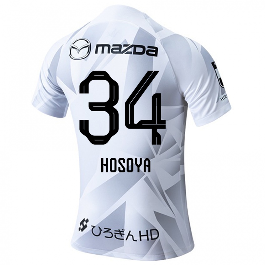 Kinderen Kohei Hosoya #34 Wit Grijs Zwart Uitshirt Uittenue 2024/25 T-Shirt