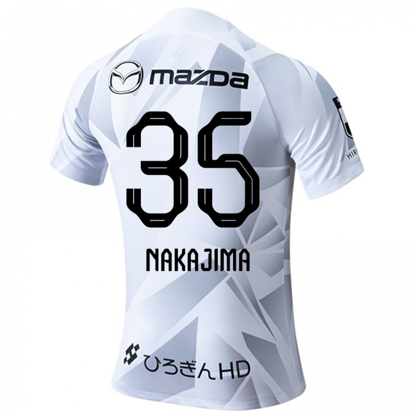 Kinderen Yotaro Nakajima #35 Wit Grijs Zwart Uitshirt Uittenue 2024/25 T-Shirt