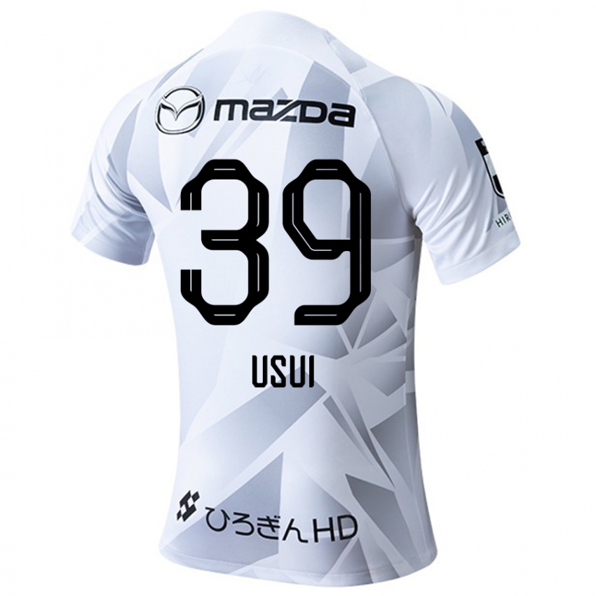 Kinderen Haruto Usui #39 Wit Grijs Zwart Uitshirt Uittenue 2024/25 T-Shirt