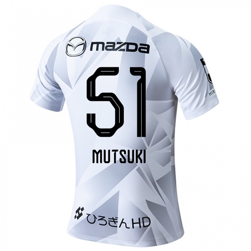 Kinderen Mutsuki Kato #51 Wit Grijs Zwart Uitshirt Uittenue 2024/25 T-Shirt