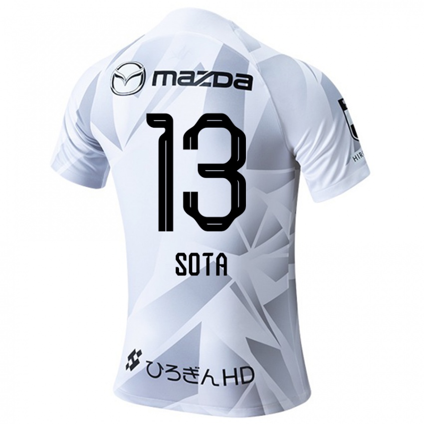 Kinderen Moki Sota #13 Wit Grijs Zwart Uitshirt Uittenue 2024/25 T-Shirt