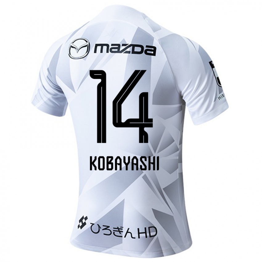 Kinderen Shimon Kobayashi #14 Wit Grijs Zwart Uitshirt Uittenue 2024/25 T-Shirt