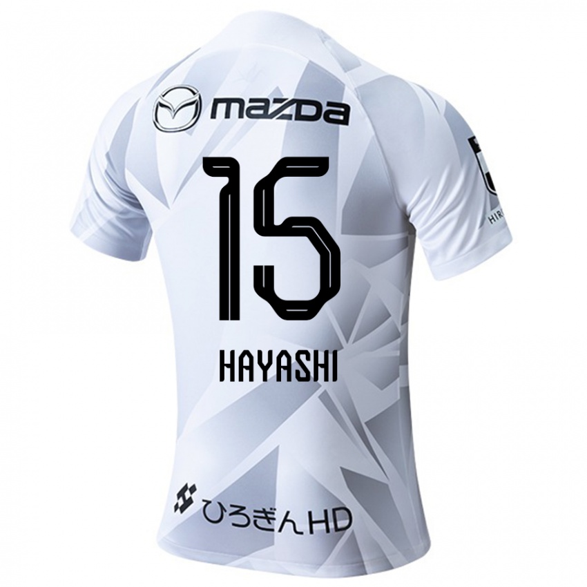 Kinderen Shunta Hayashi #15 Wit Grijs Zwart Uitshirt Uittenue 2024/25 T-Shirt