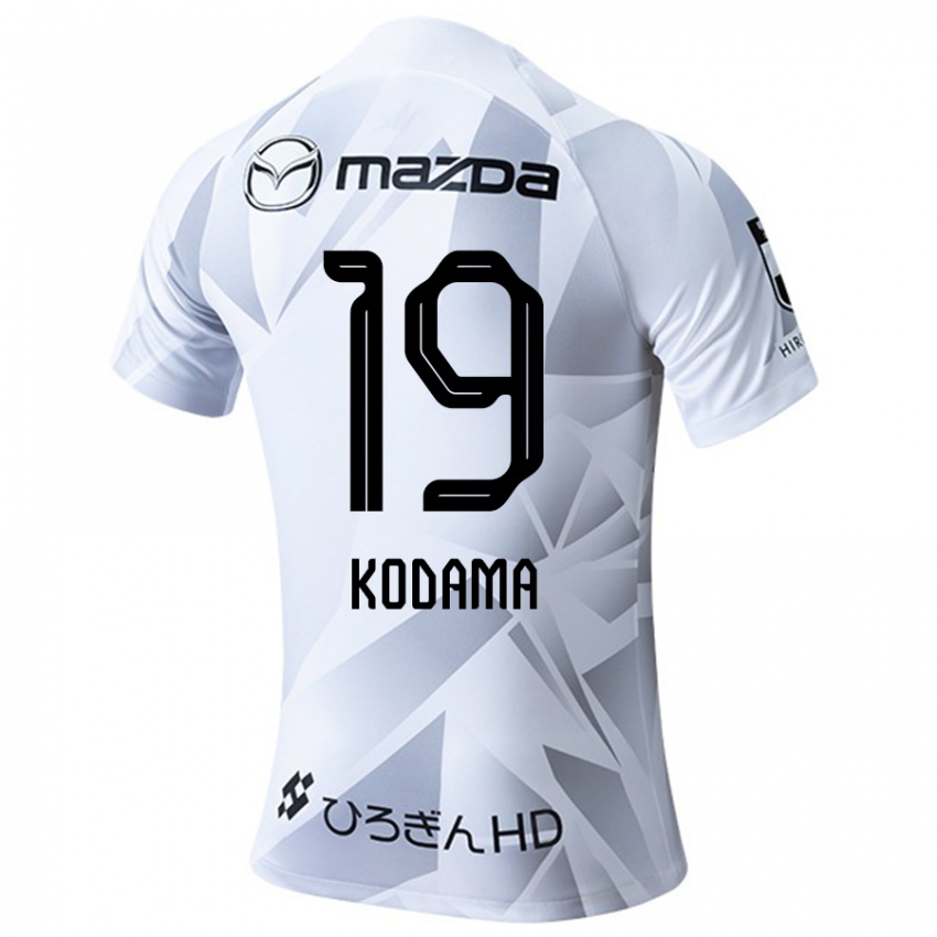 Kinderen Tsukasa Kodama #19 Wit Grijs Zwart Uitshirt Uittenue 2024/25 T-Shirt