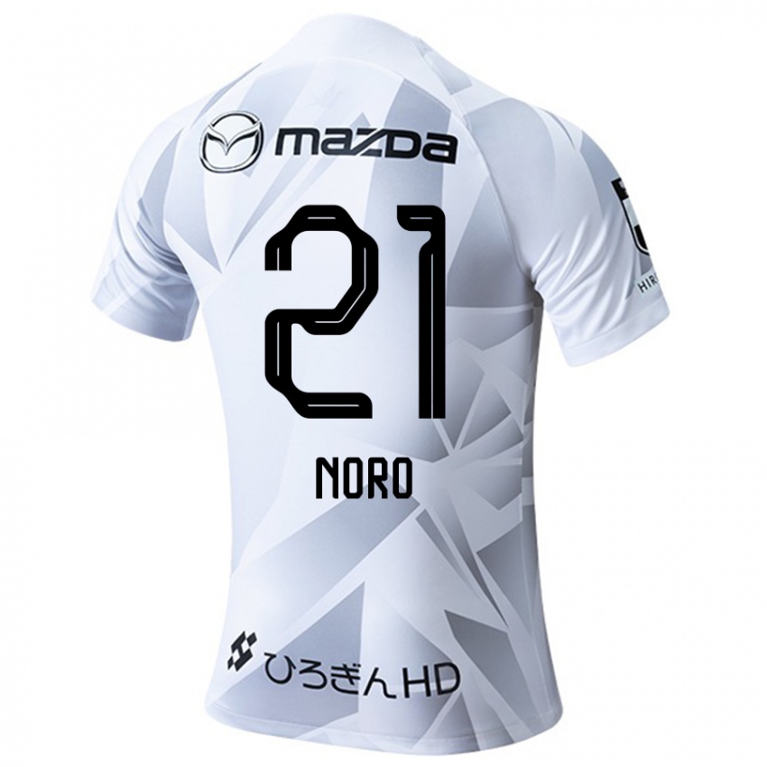 Kinderen Kaito Noro #21 Wit Grijs Zwart Uitshirt Uittenue 2024/25 T-Shirt