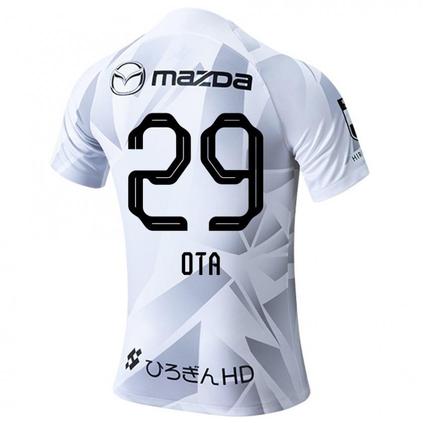 Kinderen Hiroto Ota #29 Wit Grijs Zwart Uitshirt Uittenue 2024/25 T-Shirt